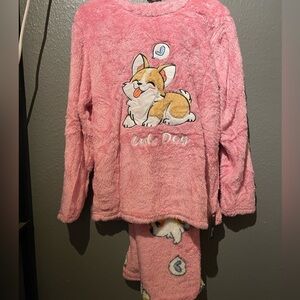 Cute Dog Pink Pajamas